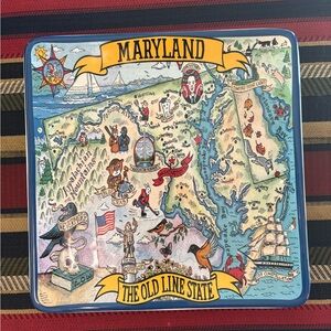 Certified International White Ceramic Tray State of Maryland